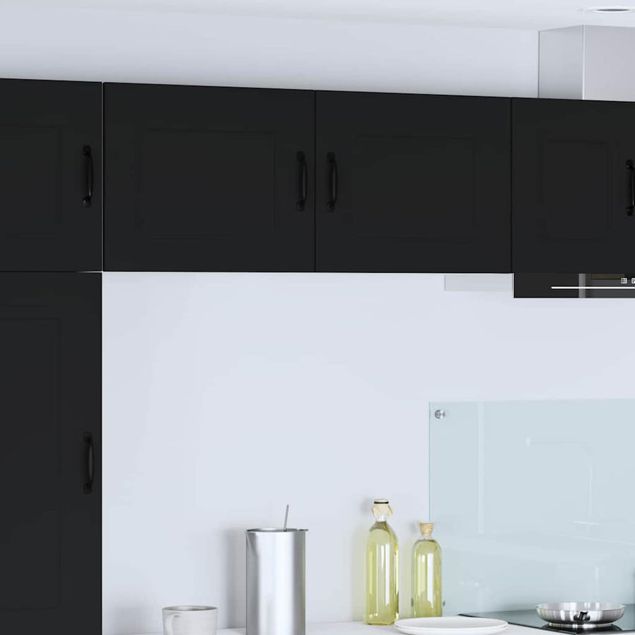 Keukenkast aan de muur 2 pcs Zwart 50 x 31 x 40 cm Bewerkt hout