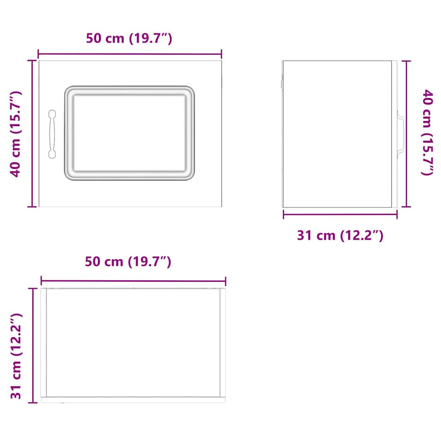 Keukenkast aan de muur 2 pcs Grijs Sonoma 50 x 31 x 40 cm