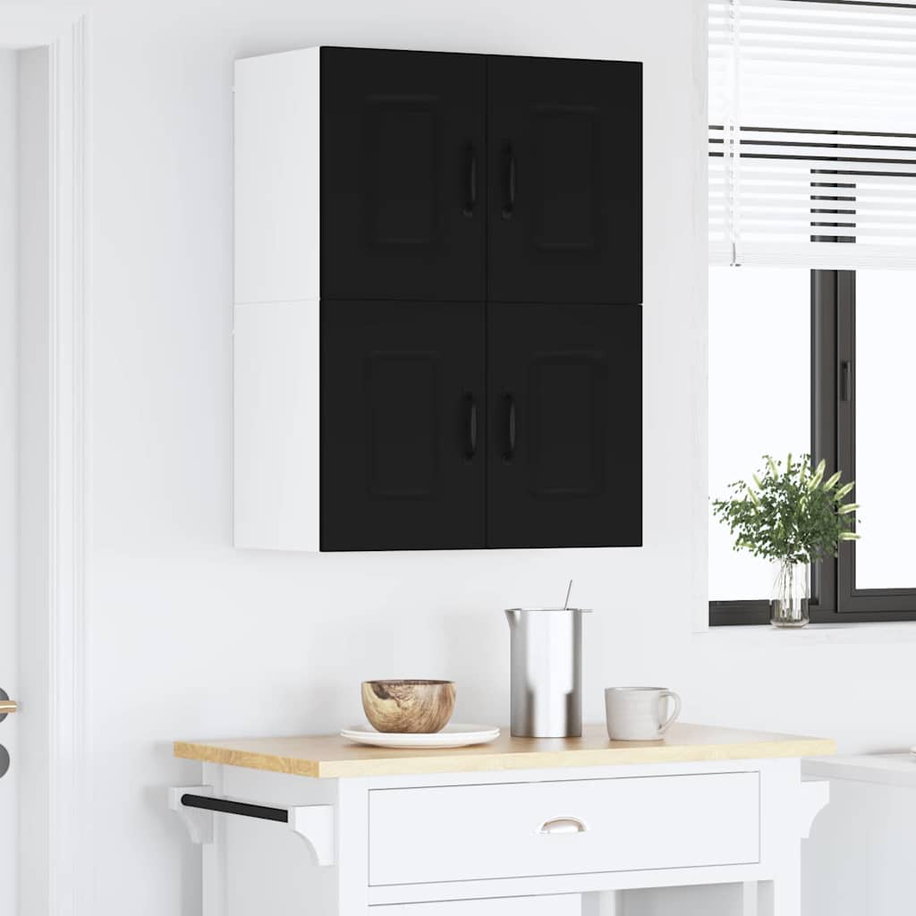 Keukenkast aan de muur Zwart 60 x 31 x 40 cm Bewerkt hout