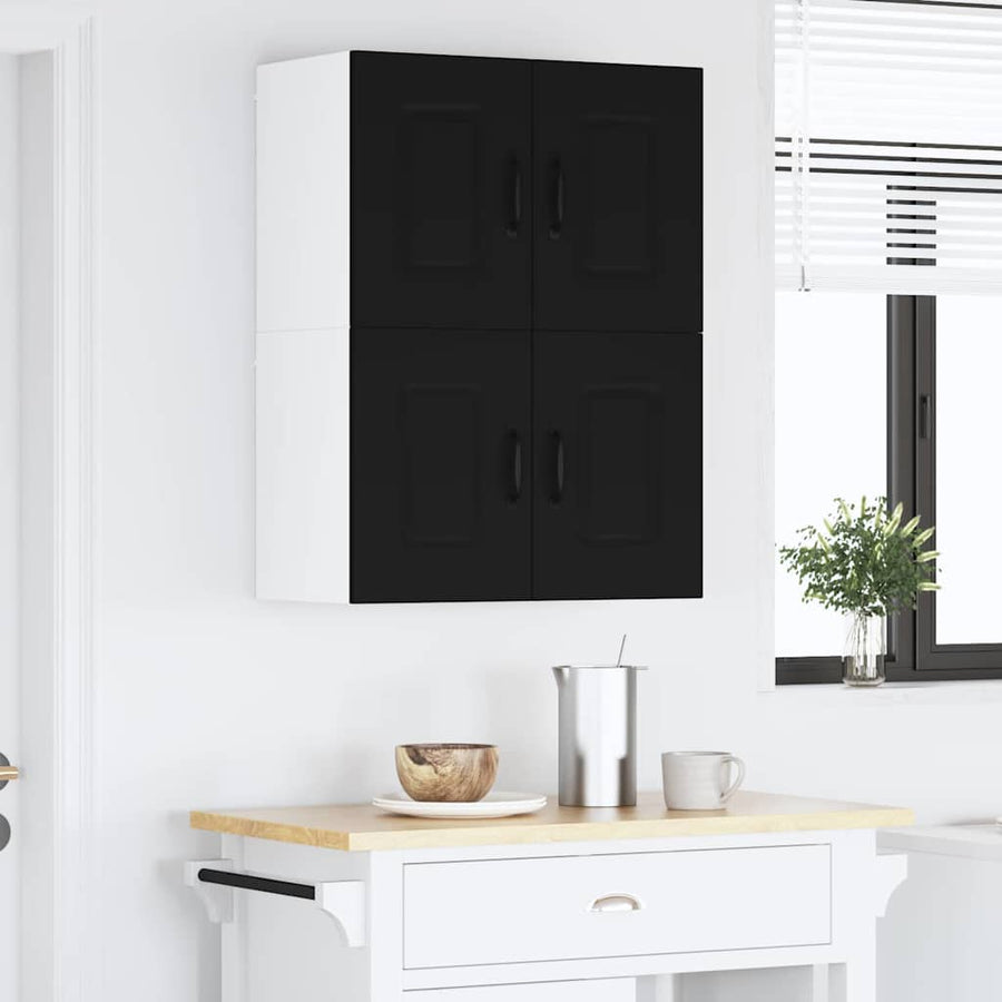 Keukenkast aan de muur Zwart 60 x 31 x 40 cm Bewerkt hout