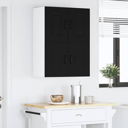 Keukenkast aan de muur 2 pcs Zwart 60 x 31 x 40 cm Bewerkt hout