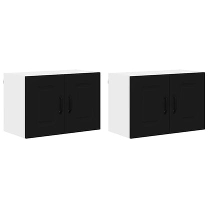 Keukenkast aan de muur 2 pcs Zwart 60 x 31 x 40 cm Bewerkt hout