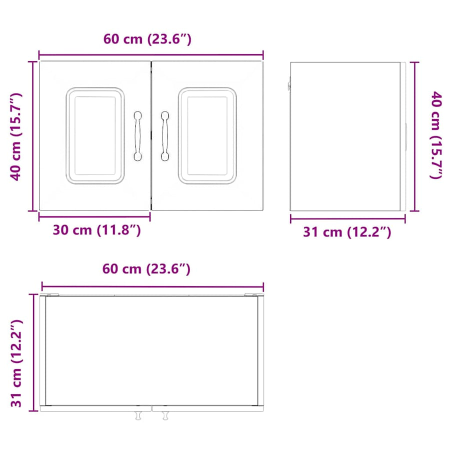 Keukenkast aan de muur met plank Sonoma Eiken 60 x 31 x 40 cm