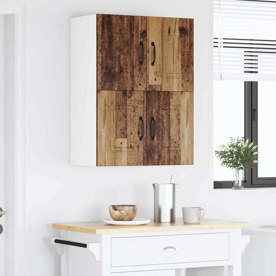 Keukenkast aan de muur met plank 2 pcs Oud Hout 60 x 31 x 40 cm