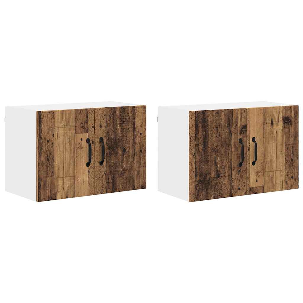 Keukenkast aan de muur met plank 2 pcs Oud Hout 60 x 31 x 40 cm