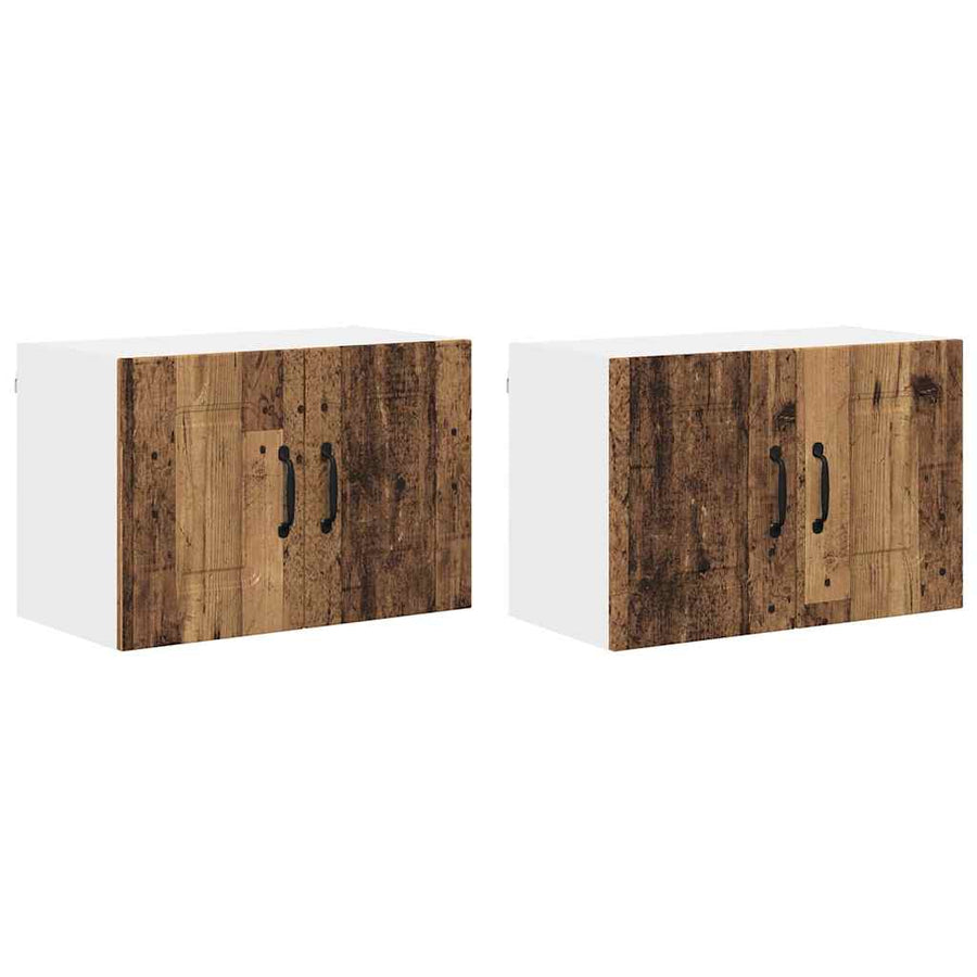 Keukenkast aan de muur met plank 2 pcs Oud Hout 60 x 31 x 40 cm