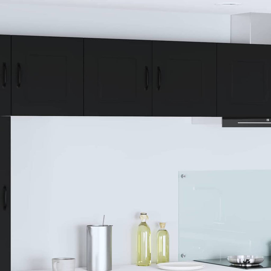 Keukenkast aan de muur Zwart 80 x 31 x 40 cm Bewerkt hout