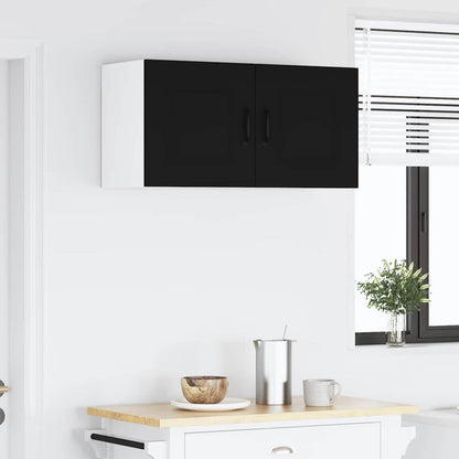 Keukenkast aan de muur Zwart 80 x 31 x 40 cm Bewerkt hout
