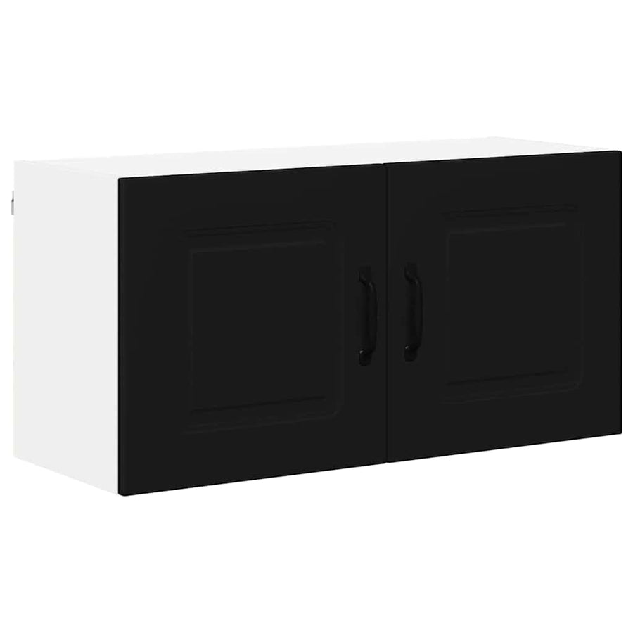 Keukenkast aan de muur Zwart 80 x 31 x 40 cm Bewerkt hout