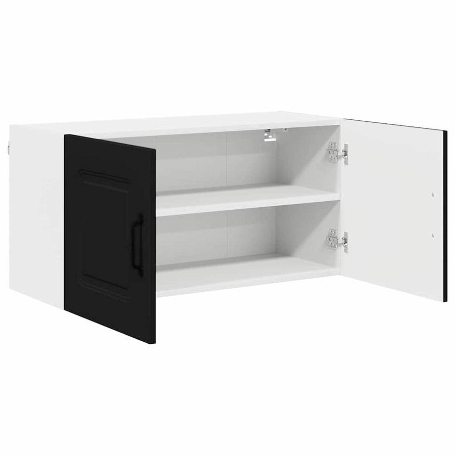 Keukenkast aan de muur Zwart 80 x 31 x 40 cm Bewerkt hout
