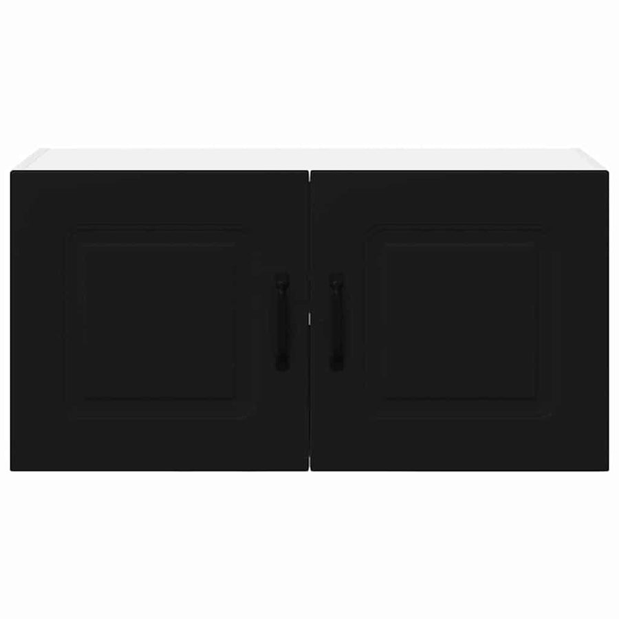 Keukenkast aan de muur Zwart 80 x 31 x 40 cm Bewerkt hout