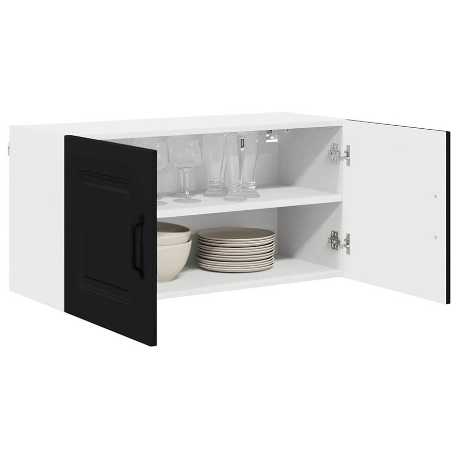 Keukenkast aan de muur Zwart 80 x 31 x 40 cm Bewerkt hout