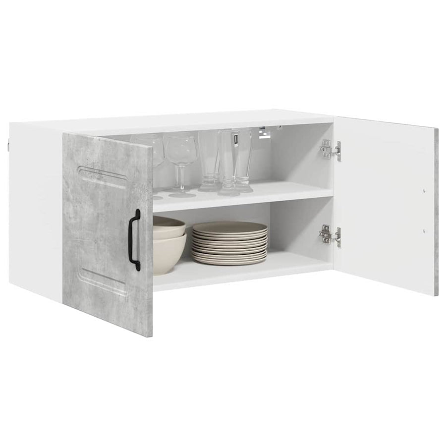 Keukenkast aan de muur Beton Grijs 80 x 31 x 40 cm Bewerkt hout