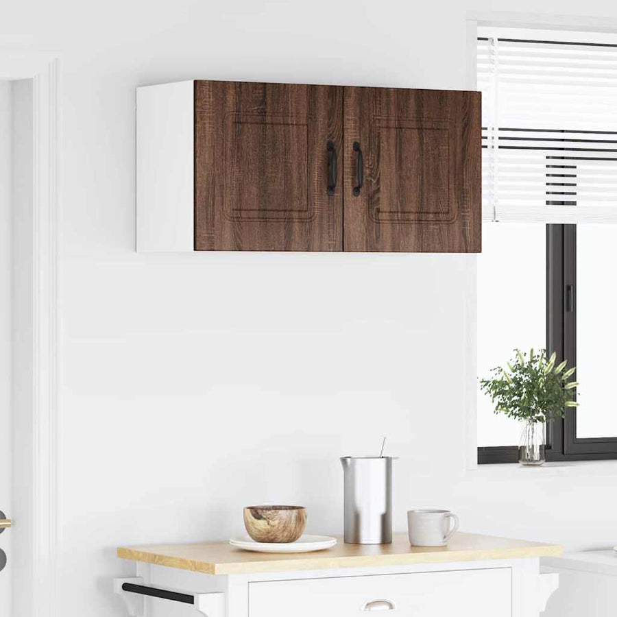Keukenkast aan de muur Bruin Eiken 80 x 31 x 40 cm Bewerkt hout