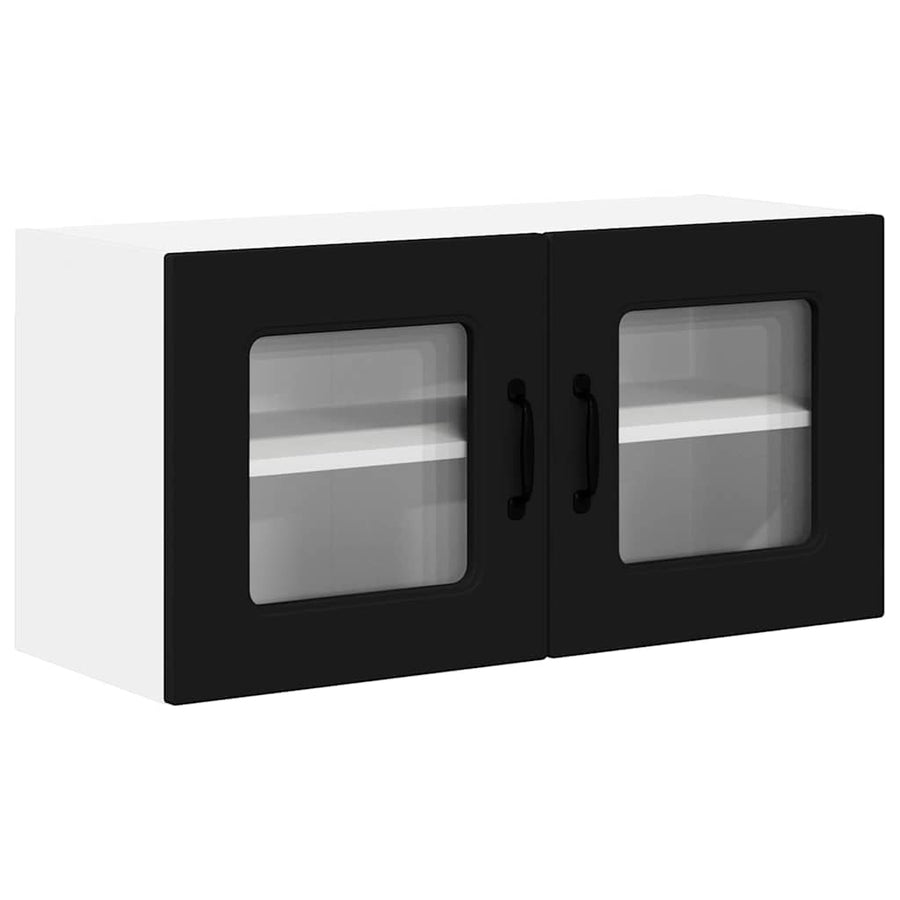 Keukenkast aan de muur Zwart 80 x 31 x 40 cm Bewerkt hout