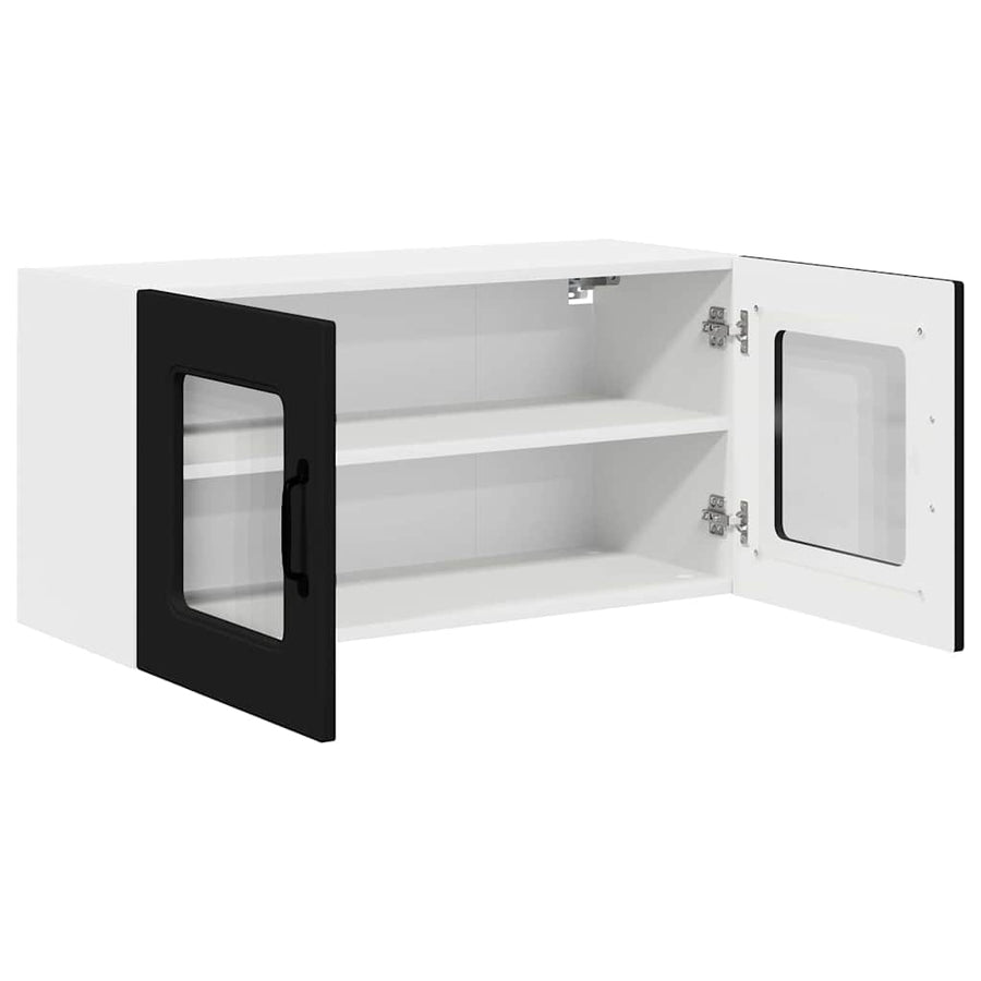 Keukenkast aan de muur Zwart 80 x 31 x 40 cm Bewerkt hout