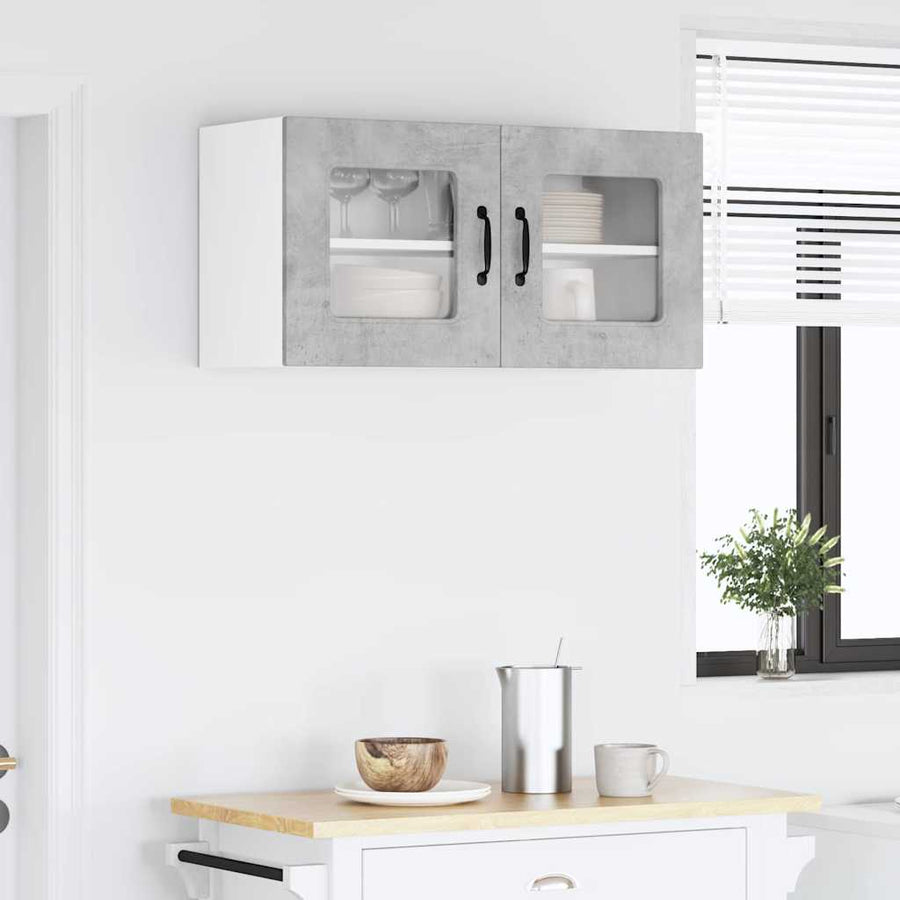 Keukenkast aan de muur Beton Grijs 80 x 31 x 40 cm Bewerkt hout