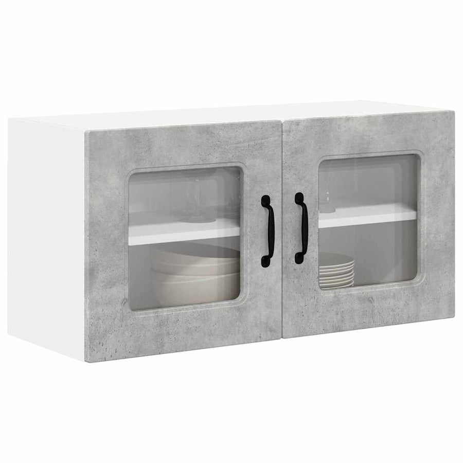 Keukenkast aan de muur Beton Grijs 80 x 31 x 40 cm Bewerkt hout
