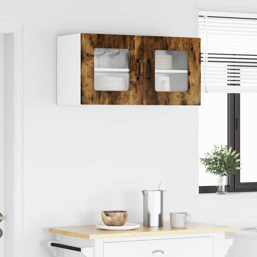 Keukenkast aan de muur met plank Gerookt eiken 80 x 31 x 40 cm