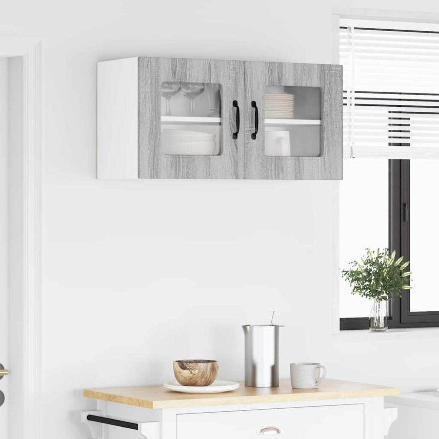Keukenkast aan de muur met plank Grijs Sonoma 80 x 31 x 40 cm