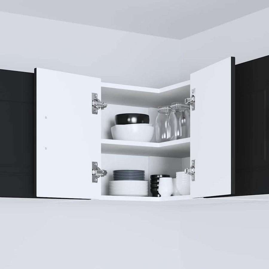 Keukenkast aan de muur Zwart 57 x 57 x 40 cm Bewerkt hout