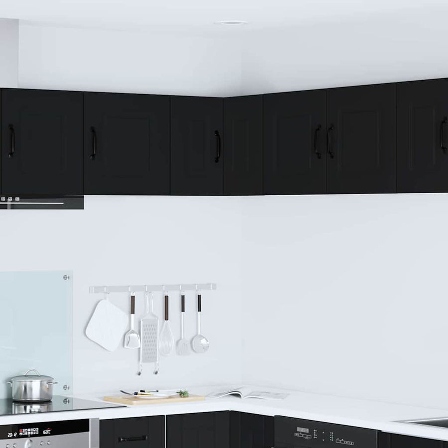 Keukenkast aan de muur Zwart 57 x 57 x 40 cm Bewerkt hout