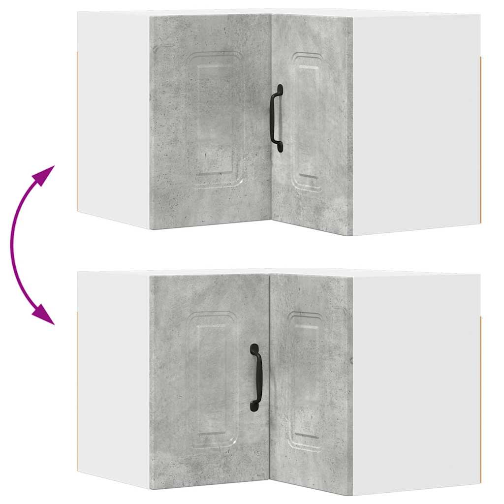 Keukenkast aan de muur Beton Grijs 57 x 57 x 40 cm Bewerkt hout