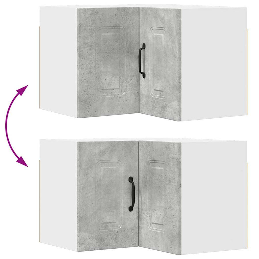 Keukenkast aan de muur Beton Grijs 57 x 57 x 40 cm Bewerkt hout