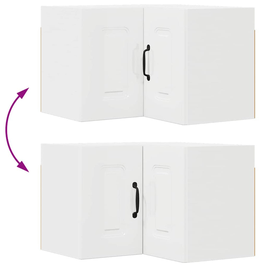 Keukenkast aan de muur met plank Hoogglans wit 57 x 57 x 40 cm