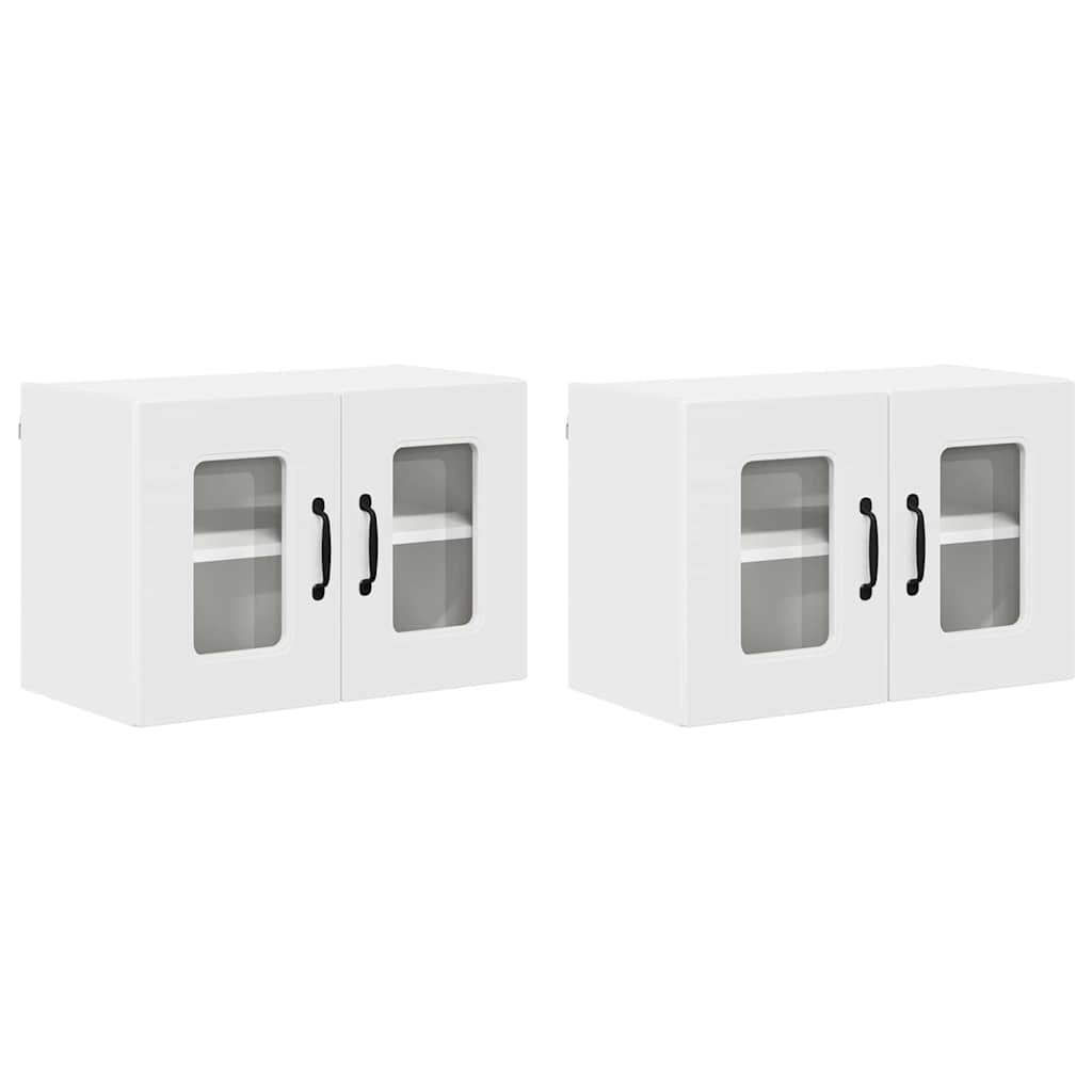 Keukenkast aan de muur 2 pcs Wit 60 x 31 x 40 cm Bewerkt hout