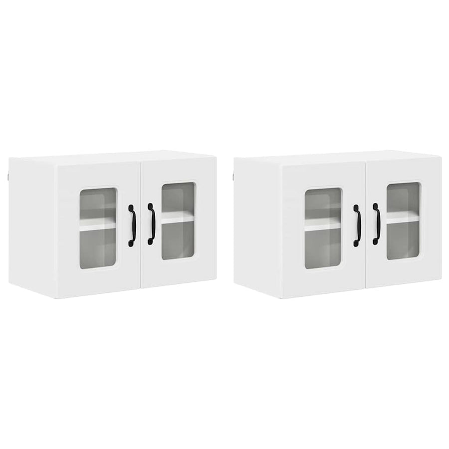Keukenkast aan de muur 2 pcs Wit 60 x 31 x 40 cm Bewerkt hout