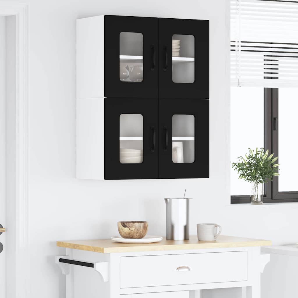 Keukenkast aan de muur Zwart 60 x 31 x 40 cm Bewerkt hout