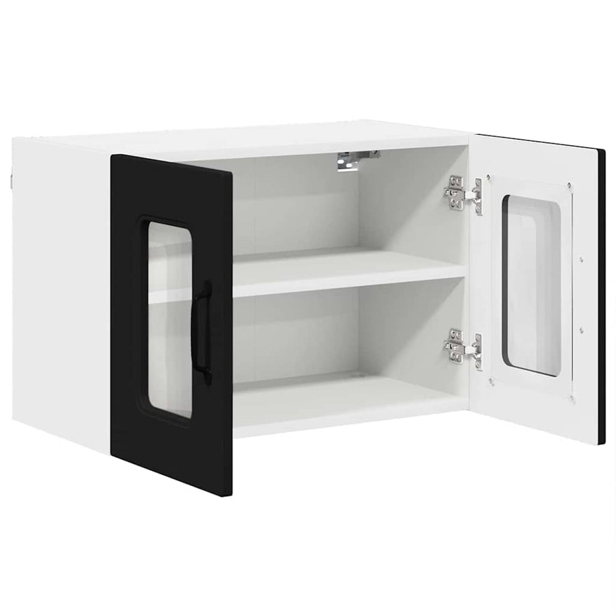 Keukenkast aan de muur 2 pcs Zwart 60 x 31 x 40 cm Bewerkt hout