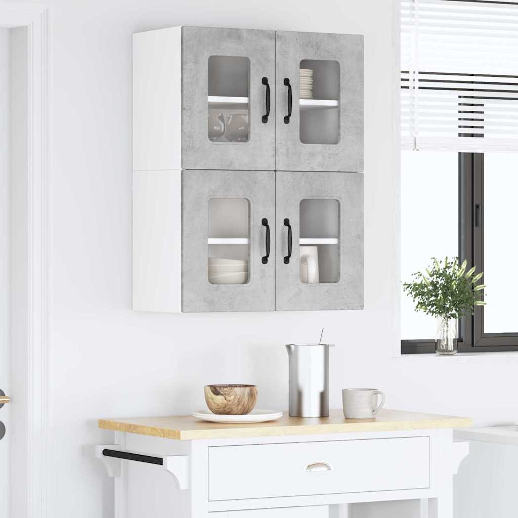 Keukenkast aan de muur Beton Grijs 60 x 31 x 40 cm Bewerkt hout