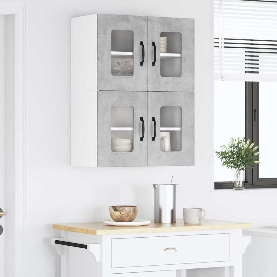Keukenkast aan de muur 2 pcs Beton Grijs 60 x 31 x 40 cm