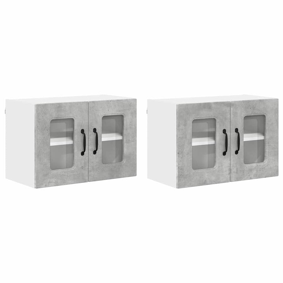 Keukenkast aan de muur 2 pcs Beton Grijs 60 x 31 x 40 cm