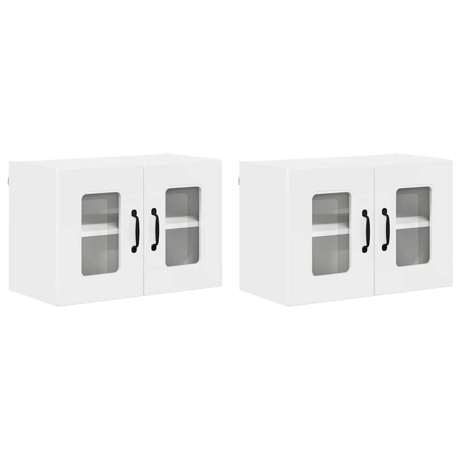 Keukenkast aan de muur 2 pcs Hoogglans wit 60 x 31 x 40 cm