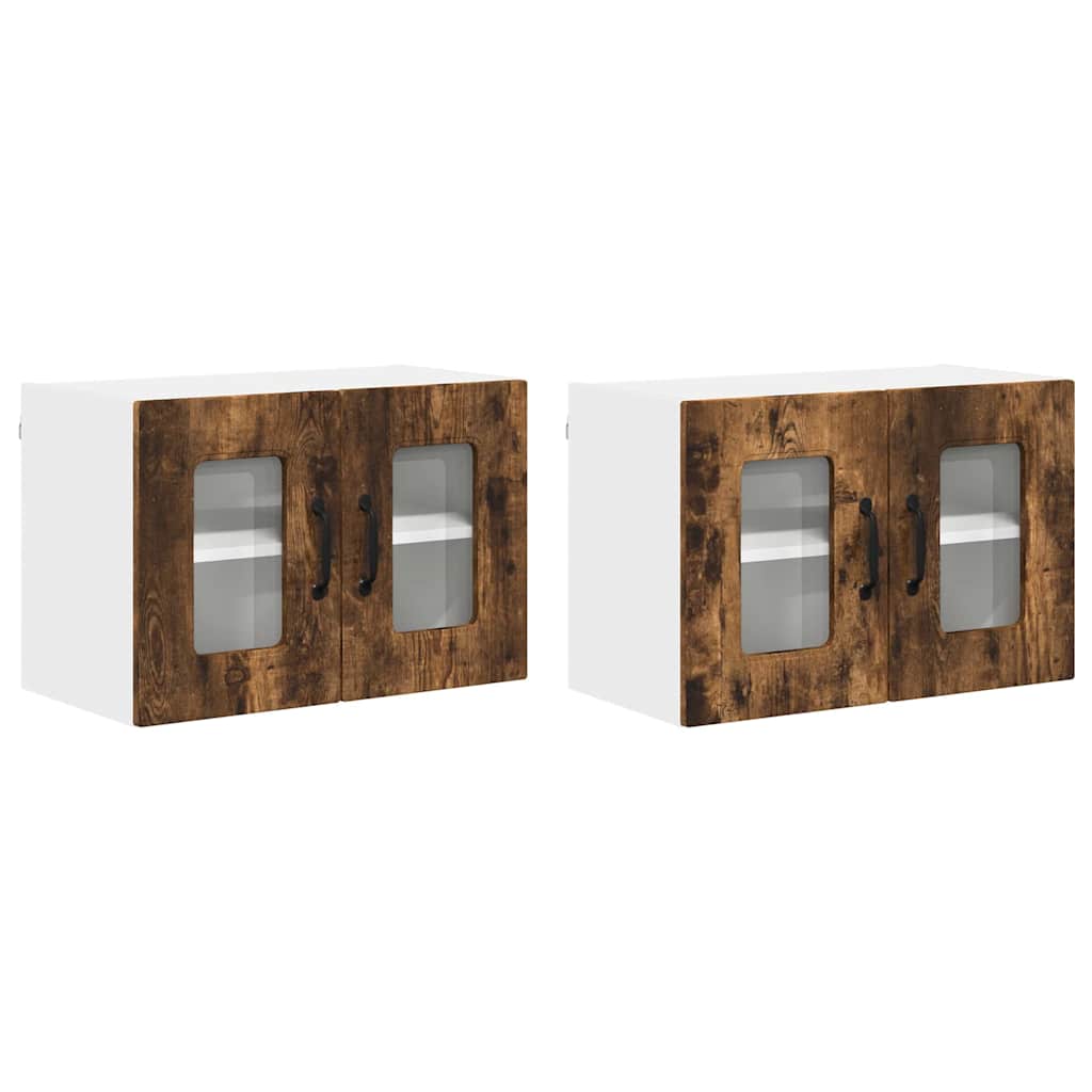 Keukenkast aan de muur 2 pcs Gerookt eiken 60 x 31 x 40 cm