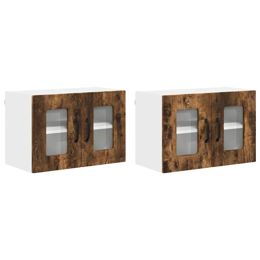 Keukenkast aan de muur 2 pcs Gerookt eiken 60 x 31 x 40 cm