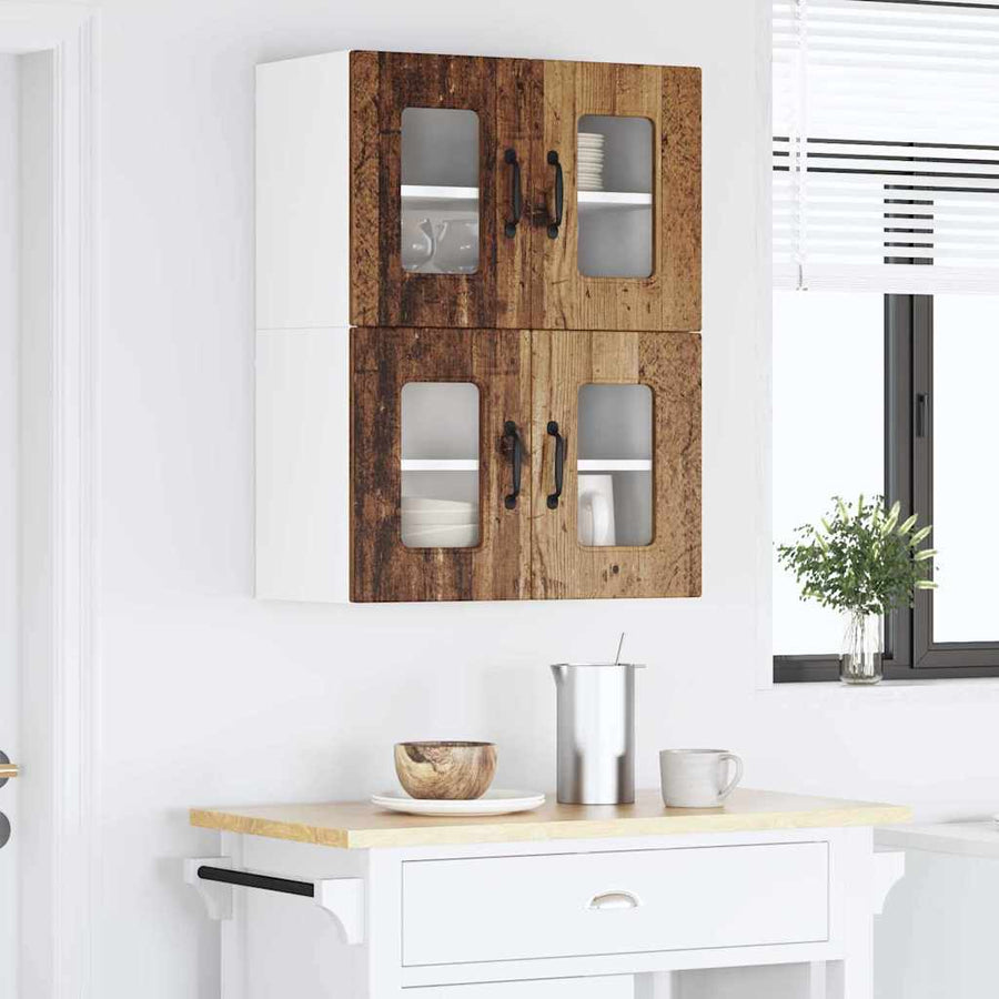 Keukenkast aan de muur met plank 2 pcs Oud Hout 60 x 31 x 40 cm