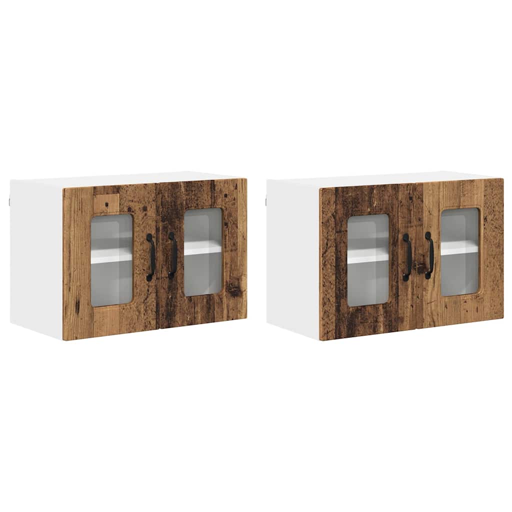 Keukenkast aan de muur met plank 2 pcs Oud Hout 60 x 31 x 40 cm
