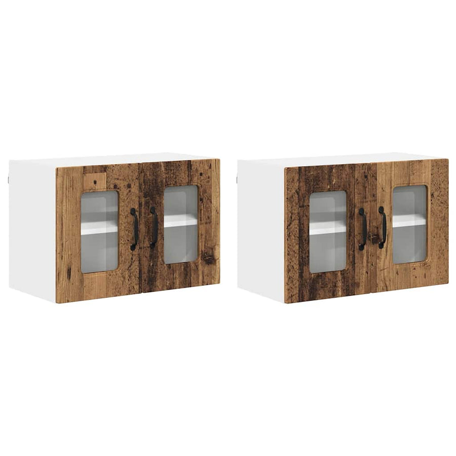 Keukenkast aan de muur met plank 2 pcs Oud Hout 60 x 31 x 40 cm