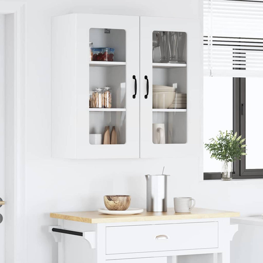 Keukenkast aan de muur 2 pcs Wit 40 x 31 x 80 cm Bewerkt hout