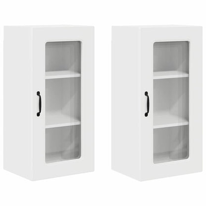 Keukenkast aan de muur 2 pcs Wit 40 x 31 x 80 cm Bewerkt hout