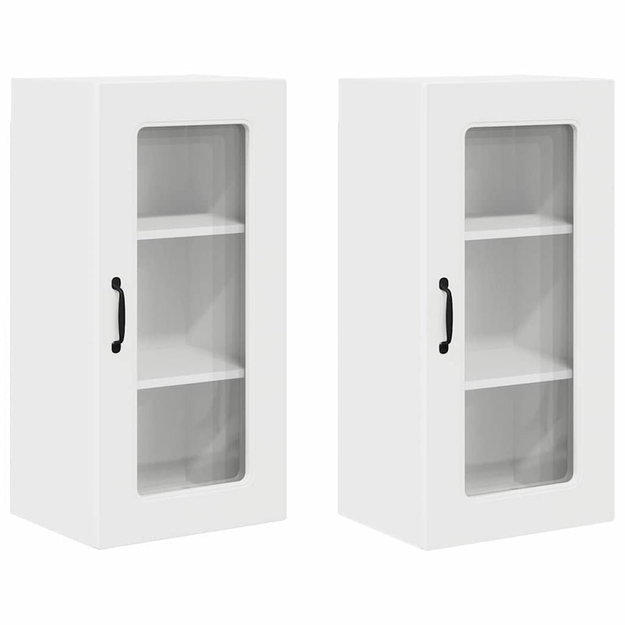 Keukenkast aan de muur 2 pcs Wit 40 x 31 x 80 cm Bewerkt hout