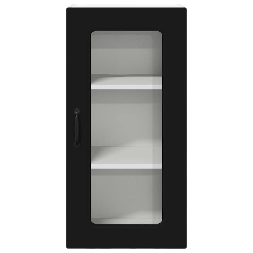 Keukenkast aan de muur Zwart 40 x 31 x 80 cm Bewerkt hout