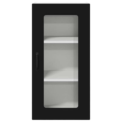 Keukenkast aan de muur Zwart 40 x 31 x 80 cm Bewerkt hout