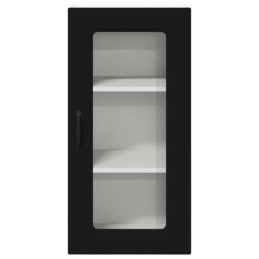 Keukenkast aan de muur 2 pcs Zwart 40 x 31 x 80 cm Bewerkt hout