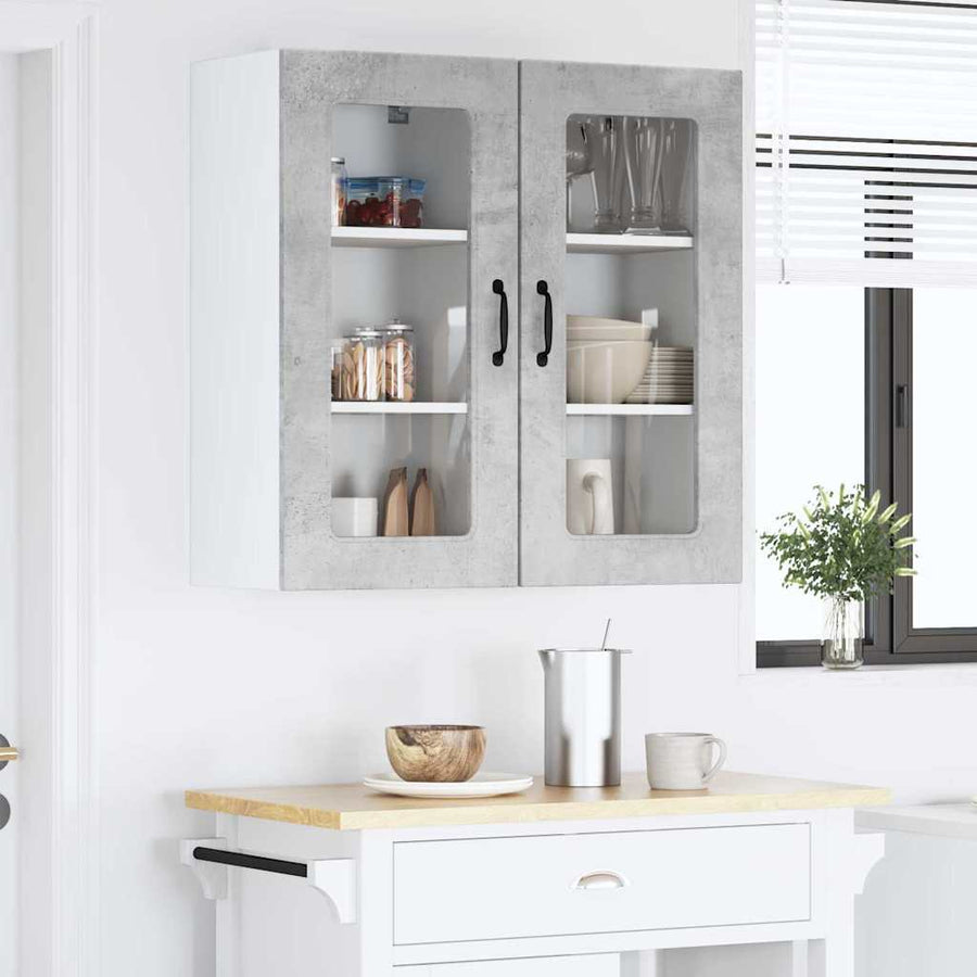 Keukenkast aan de muur Beton Grijs 40 x 31 x 80 cm Bewerkt hout