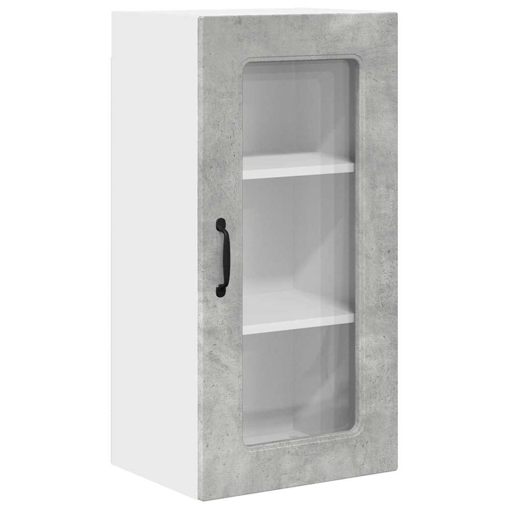Keukenkast aan de muur Beton Grijs 40 x 31 x 80 cm Bewerkt hout